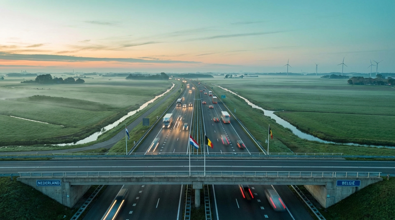 Grenspendelaars op de grens tussen Nederland en België